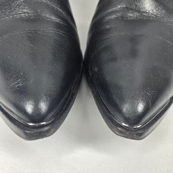 MARC FISHER LTD BLACK LEATHER WESTERN COWBOY ANKLE BOOT – SIZE 9M - Picture 6 of 11